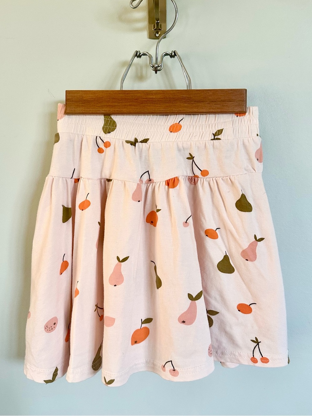 dot australia Girls Fruit Print Skirt Pink Pear Cherry Elastic Waist